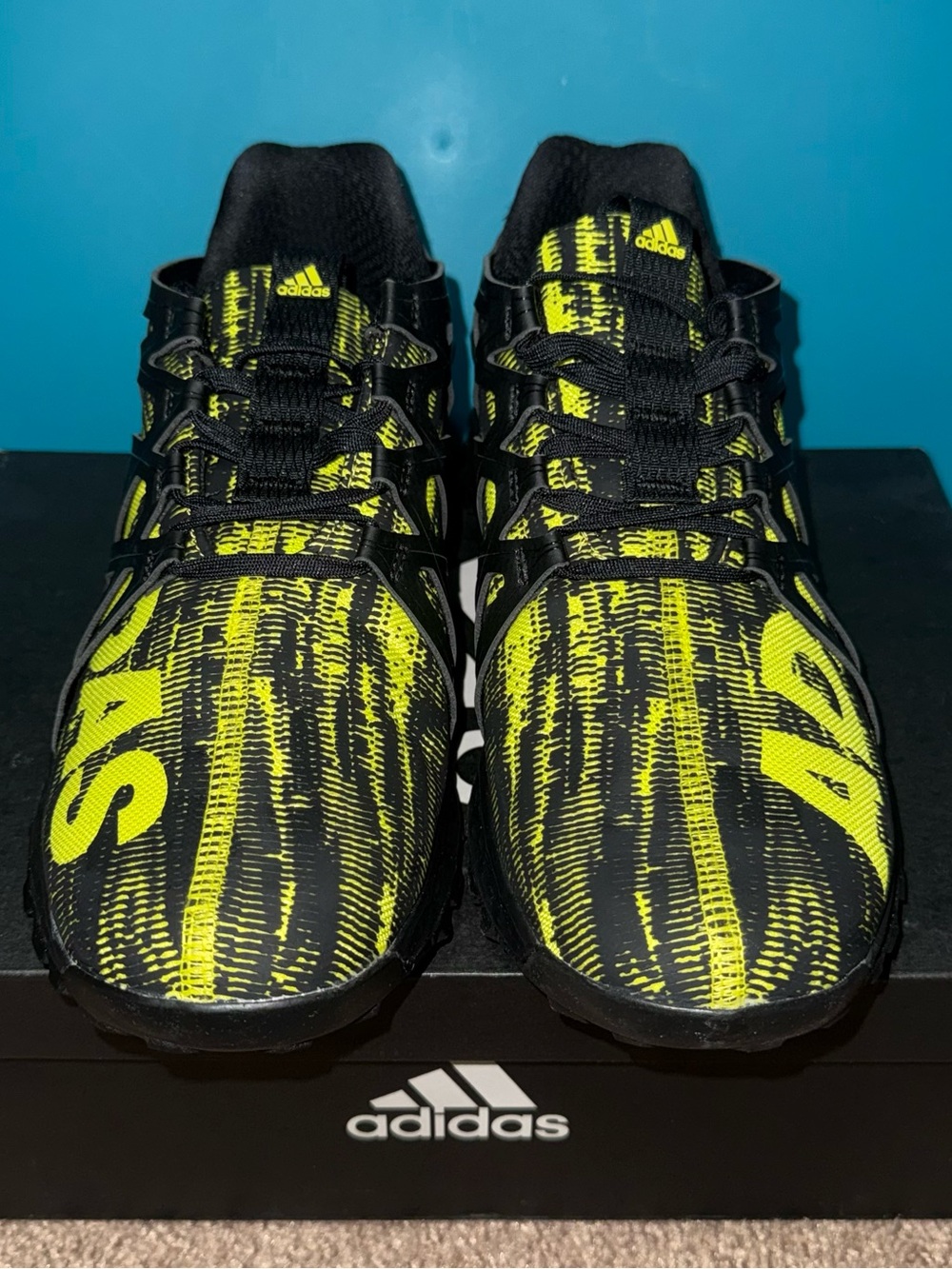 adidas Black & Neon Yellow Graphic Running Shoes
